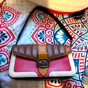 Coach Purse - Colorblock - Shoulderbag - Coach - Red, blue, black & beige/cream